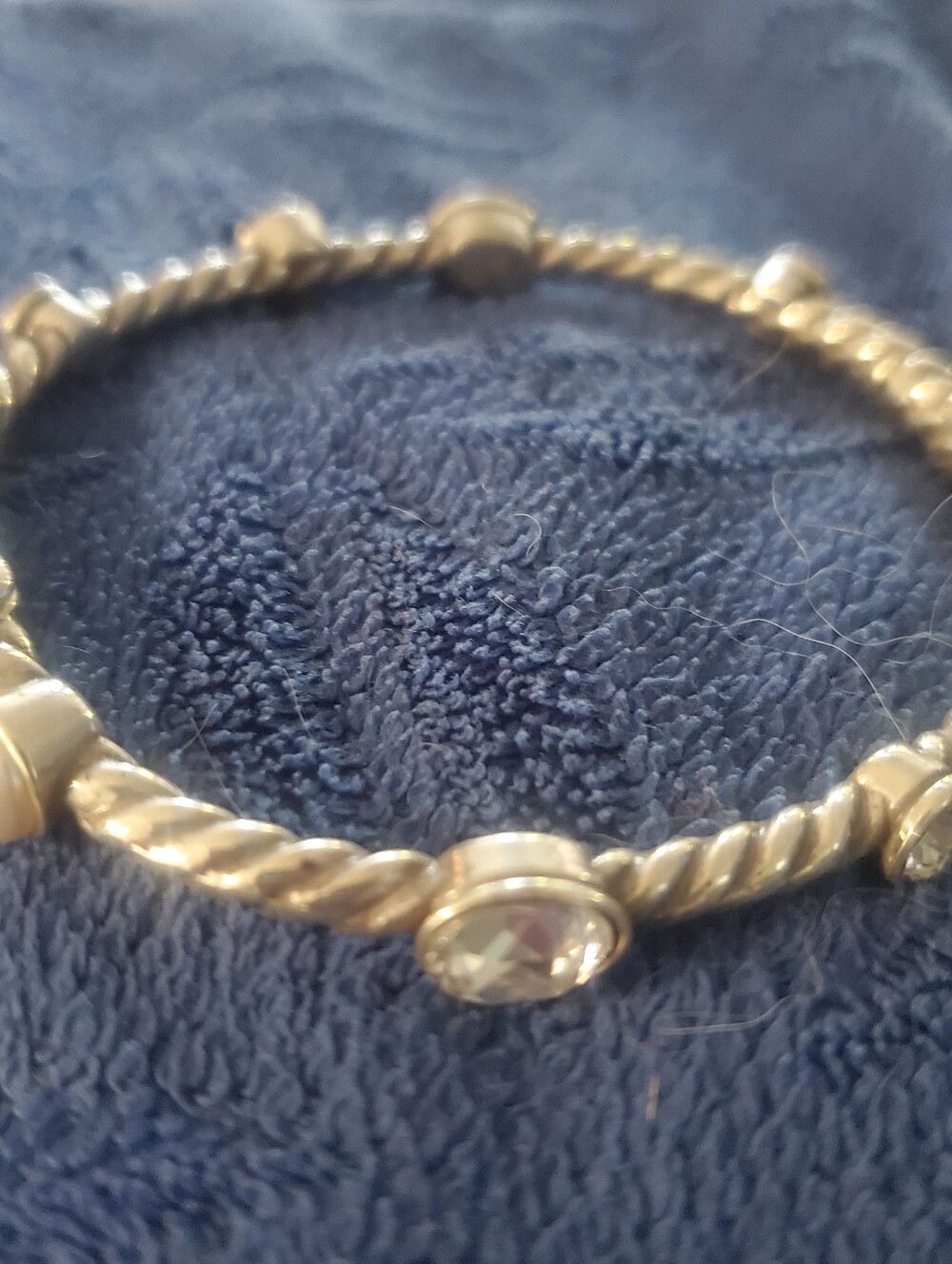 Brighton Monte Carlo Silver Plated Pearl Crystal Hinged Bangle Bracelet Rope